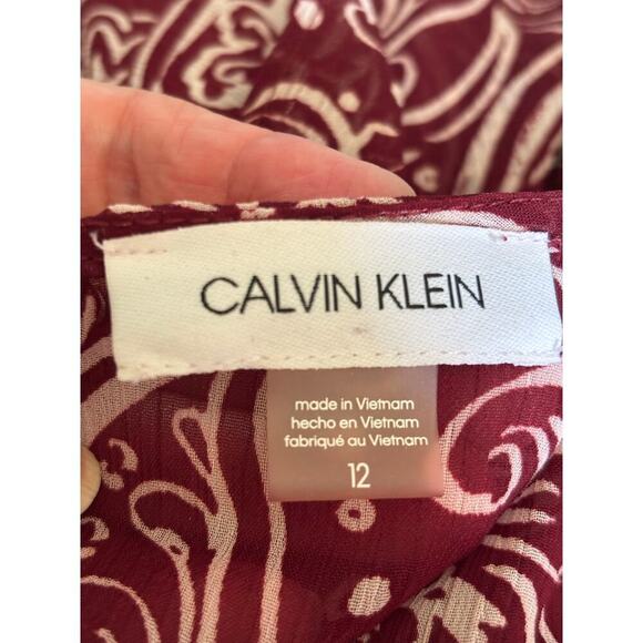 Calvin Klein floral high/low dress, bohemian, sophisticated, feminine, paisley - Picture 5 of 6